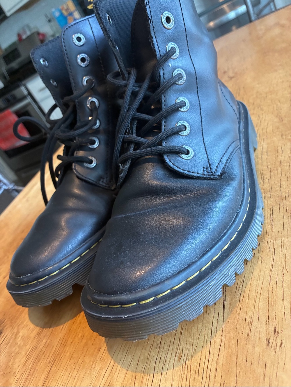 Black Lace-Up Platform Combat Boots - Women- Dr Martens